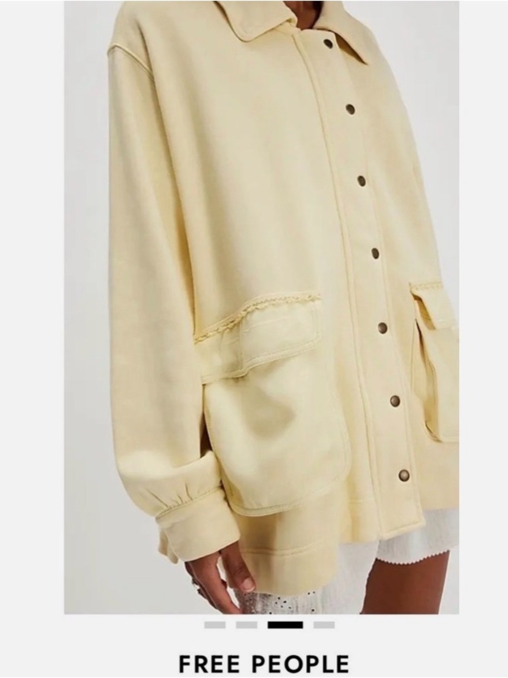 Free People pale cream utility jacket